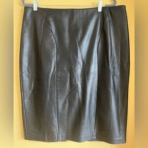 Danier genuine leather black pencil skirt size 16